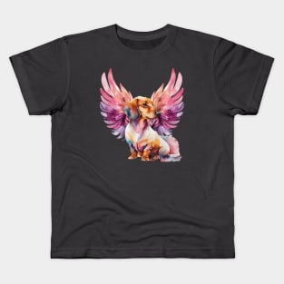 Watercolor Dachshund Angel 4 Kids T-Shirt